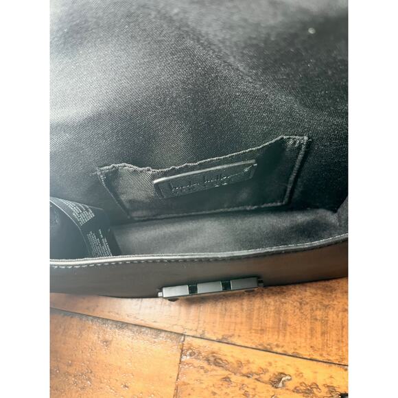 NICOLE MILLER Black Faux Leather Crossbody Bag NWT - Picture 4 of 7